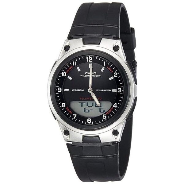 Casio Illuminator Analog-Digital Telememo Alarm Light AW80-1AVDF 50M Mens Watch