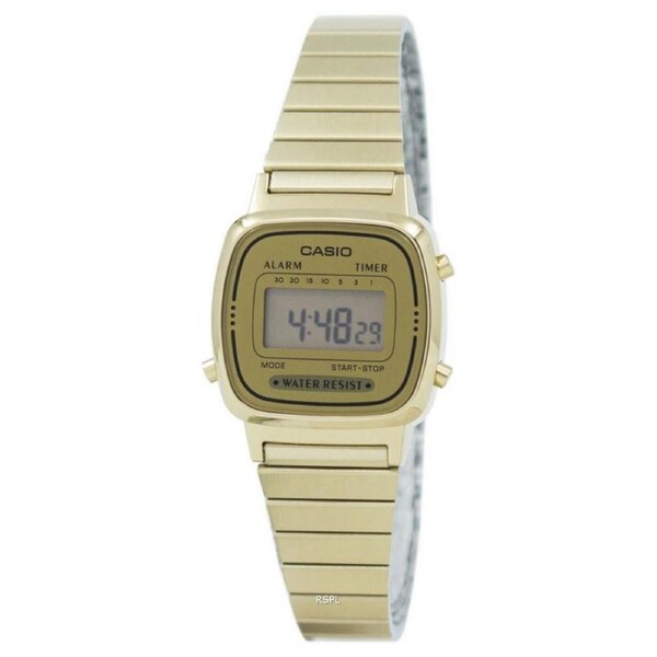 Casio Digital Stainless Steel Alarm Timer Stopwatch LA670WGA9DF 30M Ladies Watch