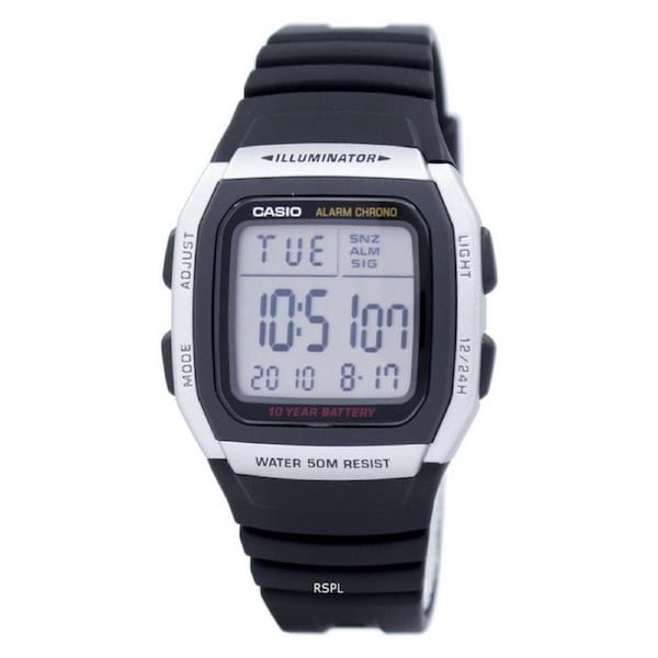 Casio Digital Alarm Chrono Illuminator Dual Time W-96H-1AVDF Mens Watch