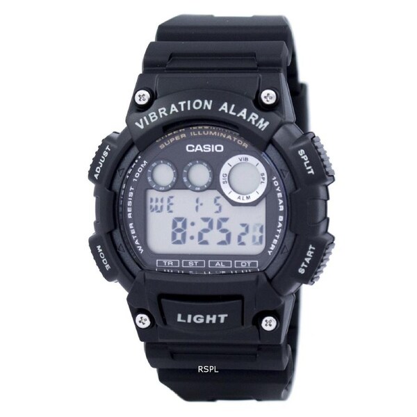 Casio Digital Illuminator Vibration Alarm Timer Stopwatch W735H-1AVDF Mens Watch