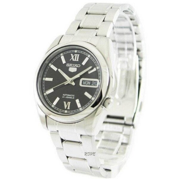 Seiko 5 Automatic 21 Jewels Stainless Steel Black Dial SNKL55K1 30M Mens Watch