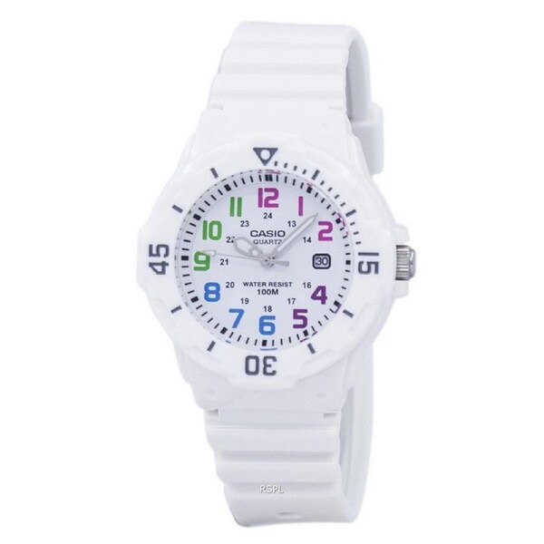 Casio Enticer White Dial Day/Date Quartz Analog LRW-200H-7BVDF 100M Ladies Watch