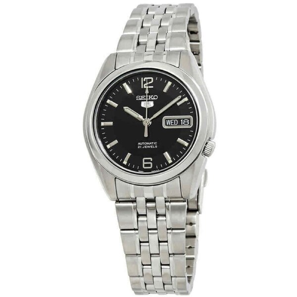 Seiko 5 Automatic Black Dial Stainless Steel 21 Jewels SNK393K1 30M Mens Watch
