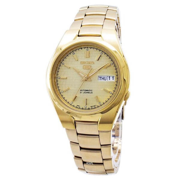 Seiko 5 Automatic 21 Jewels Gold Tone Stainless Steel SNK610K1 30M Mens Watch