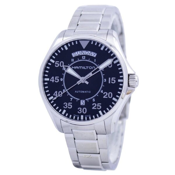 Hamilton Pilot Day Date Aviation Black Dial Automatic H64615135 100M Mens Watch