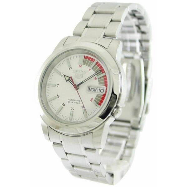 Seiko 5 Automatic 21 Jewels Stainless Steel White Dial SNKK25K1 30M Mens Watch