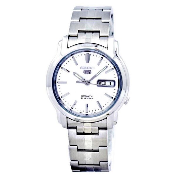Seiko 5 Automatic 21 Jewels Stainless Steel Silver Dial SNKK65K1 30M Mens Watch
