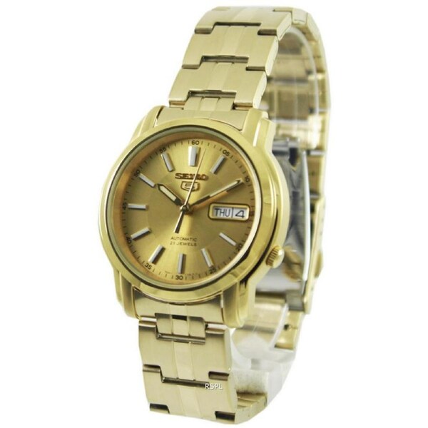 Seiko 5 Automatic 21 Jewels Gold Tone Stainless Steel SNKL86K1 30M Mens Watch