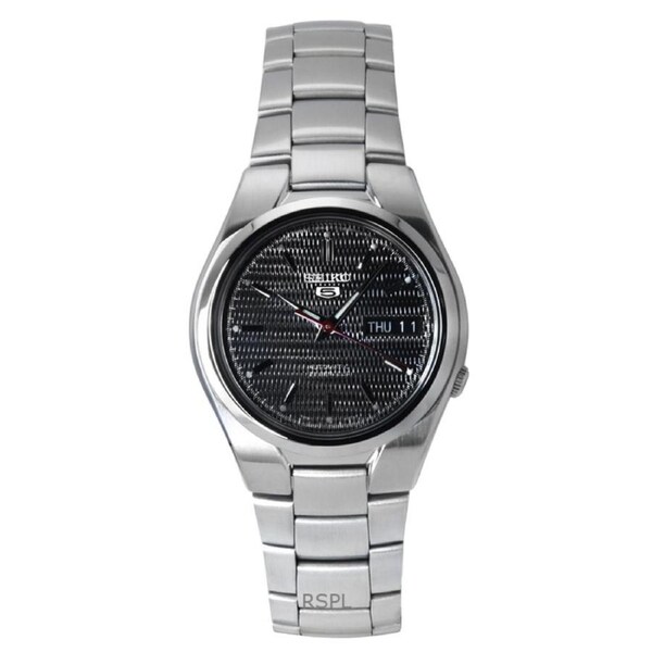 Seiko 5 Automatic Textured Black Dial Day/Date 21 Jewels SNK607K1 30M Mens Watch