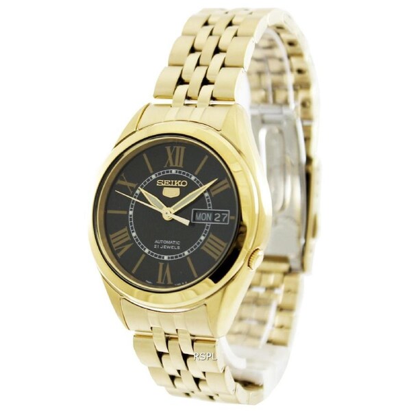 Seiko 5 Automatic 21 Jewels Black Dial Roman Numerals SNKL40K1 30M Mens Watch
