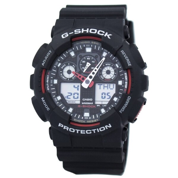 Casio G-SHOCK Velocity Indicator Alarm Backlight Timer GA100-1A4 200M Mens Watch