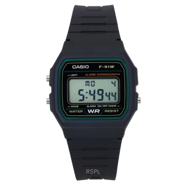 Casio Classic Alarm Chronograph Light Measurement Mode F-91W-3SDG 30M Mens Watch