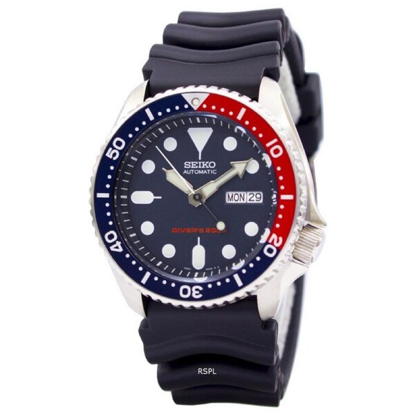 Seiko Automatic Diver Dark Blue Dial Day/Date Rubber Strap SKX009K1 Mens Watch