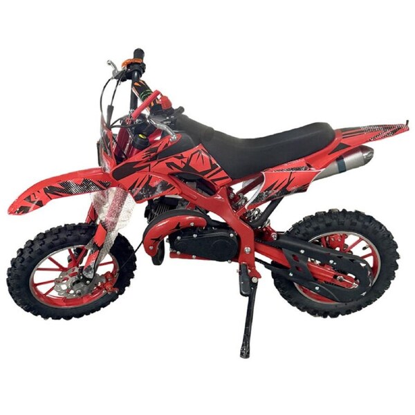NEW RED 49CC MINI MOTOR DIRT BIKE KIDS POCKET 2 STROKE MOTORBIKE ATV TWIN EXHAUST TIP TOYS