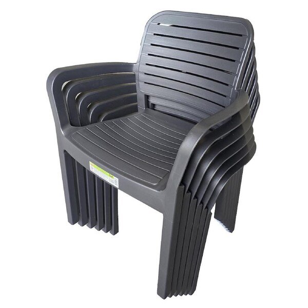 Keter Chloe Dining Chair - Graphite - 6 PACK