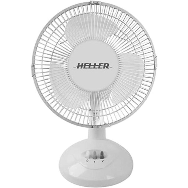Heller 23cm Desk Fan- 2-Speed, Oscillation/Tilt Adjustment - HHDF23S