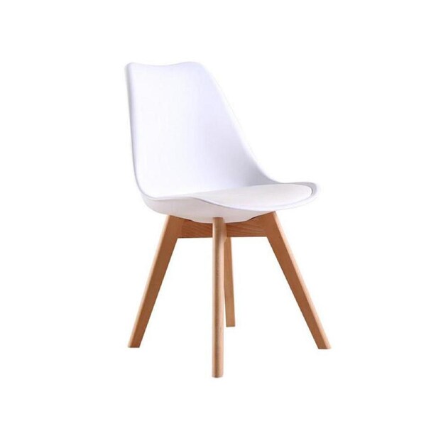 Foret Padded Retro Replica Eight Dining Chairs Cafe Kitchen Beech Cafe White