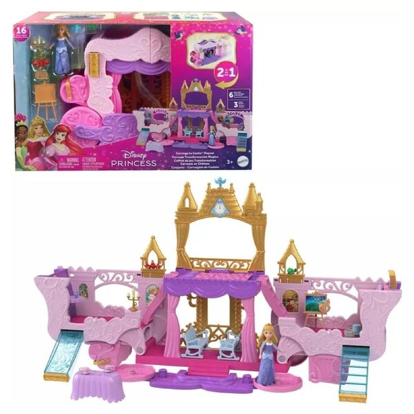 Disney Princess Carriage to Castle Transforming Playset with Aurora