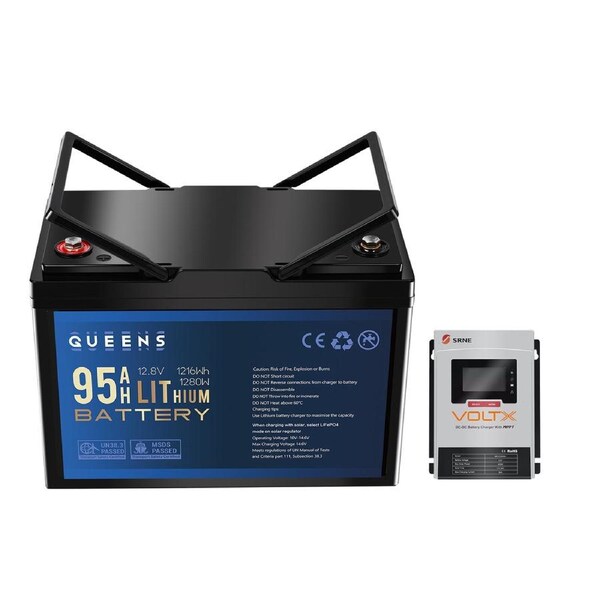 QUEENS 12V 1216Wh Lithium Battery + 30A DC-DC Charger