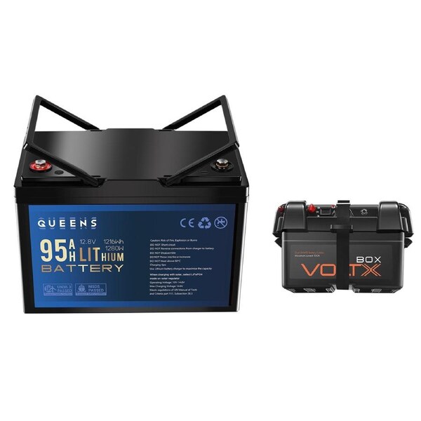 QUEENS 12V 1216Wh Lithium Battery + Battery Box