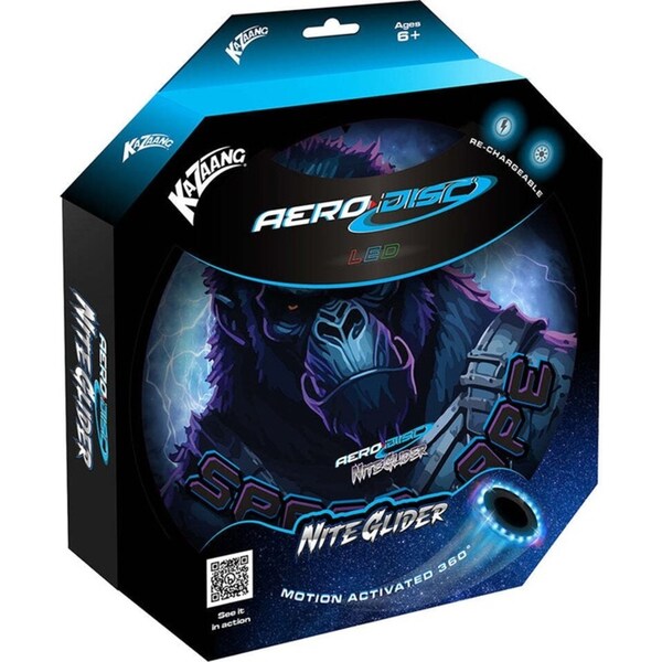 Kazaang Aero Disc Nite Glider Kids/Children Outdoor Flying Toy Space Ape 8y+