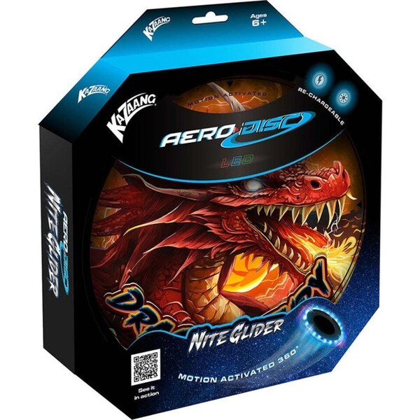 Kazaang Aero Disc Nite Glider Kids/Child Outdoor Flying Toy Dragon Fury 8y+