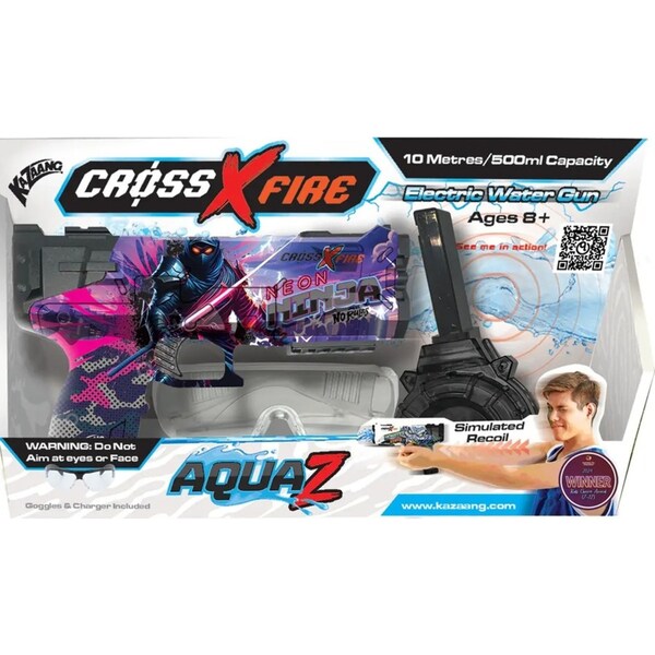 Kazaang CrossXFire AquaZ Electric Water Gun Kids/Children Toy Neon Ninjas 8y+