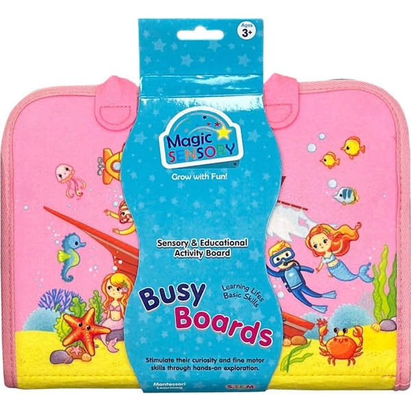 Magic Sensory Busy Board Kids/Toddler Interactive Play Activity Toy Pink 18m+