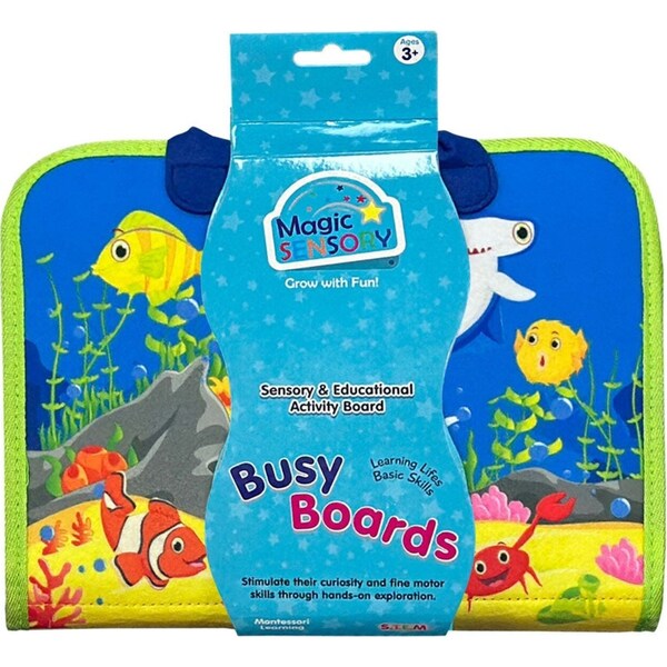 Magic Sensory Busy Board Kids/Toddler Interactive Play Activity Toy Blue 18m+