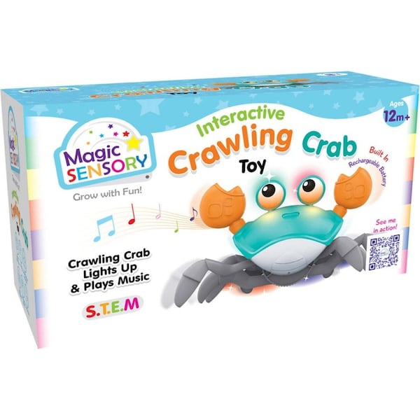 Magic Sensory Interactive Crab Crawler Baby/Infant Educational Toy Blue 18m+