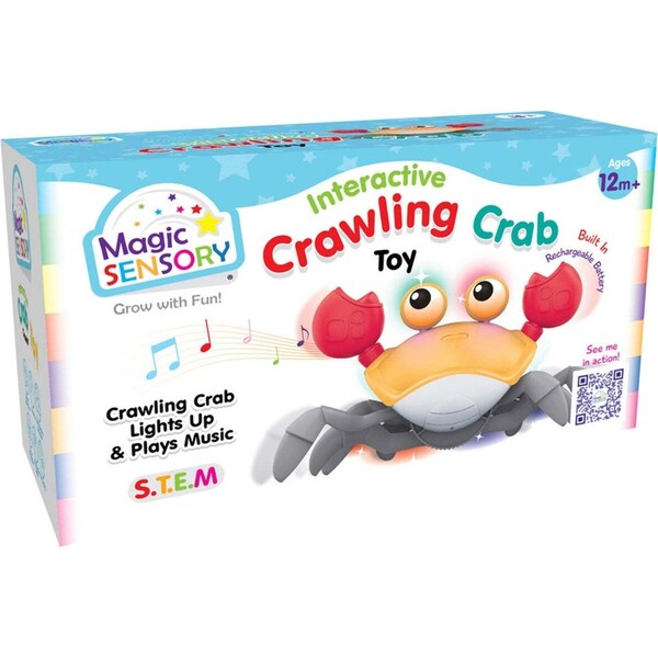 Magic Sensory Interactive Crab Crawler Baby/Infant Educational Toy Orange 18m+