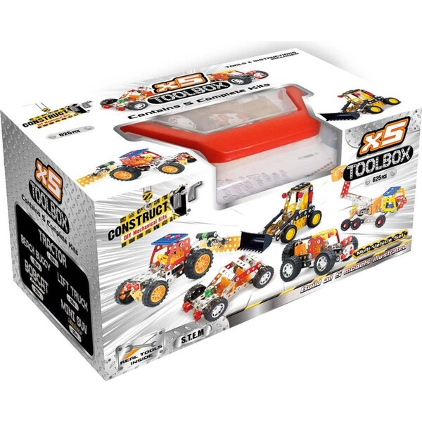 Construct IT 5in1 Toolbox Kids/Child STEM DIY Metal Construction Toy Set 8y+