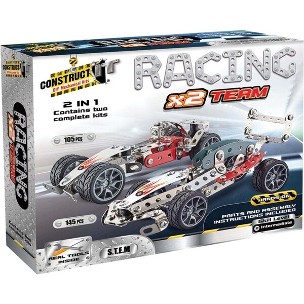 Construct IT 2in1 Racing Car Kids/Children STEM DIY Building Toy Set 8y+