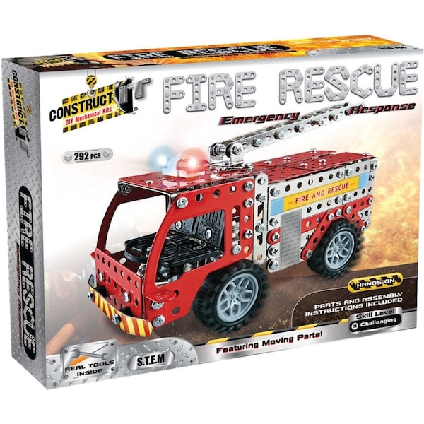 292pc Construct IT Fire Rescue Emergency Response Kids STEM Building Toy 12y+