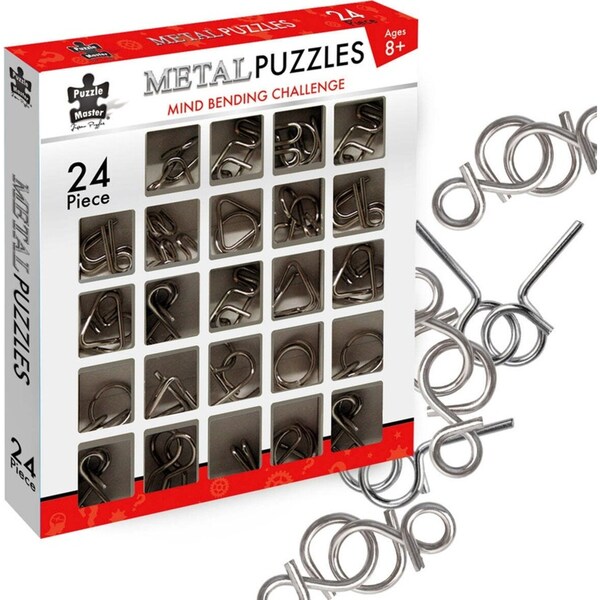 24pc Puzzle Master 3D Metal Puzzles Kids/Teen STEM Educational Toy Set 8y+