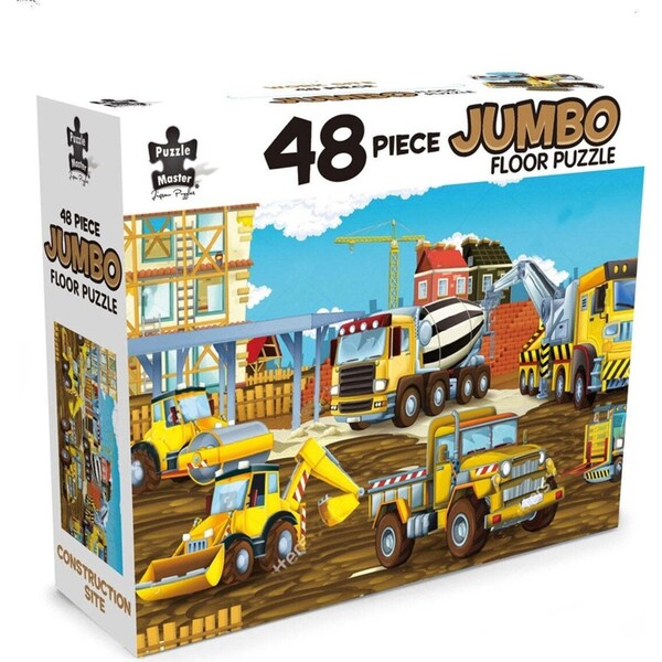48pc Puzzle Master Jumbo Floor Kids/Child Jigsaw Puzzle Construction Site 3y+