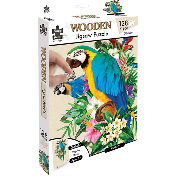 128pc Puzzle Master Kids/Children Wooden Jigsaw Puzzle Series 5 Macaw 12y+