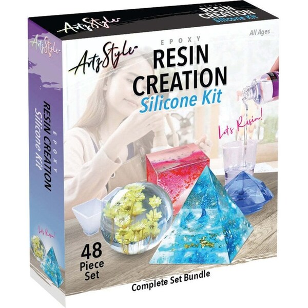 48pc Artzstyle Epoxy Resin Creation Teen Silicone DIY Moulding Craft Kit 12y+