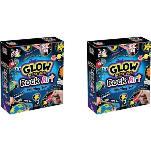 2x Craft For Kids Glow In The Dark Rock Art Kids/Children DIY Painting Kit 8y+