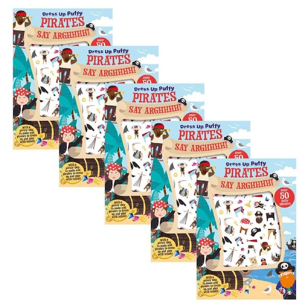 5x Laughing Lobster Puffy Stickers Pirates Say Arghh Kids Craft/Sticker 5y+