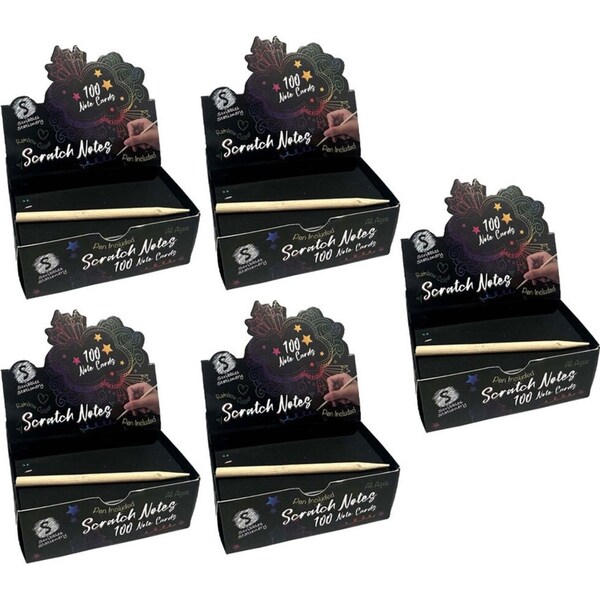 5x Scribbles Stationery Rainbow Scratch Notes Kids DIY Creative Scratch Art 5y+