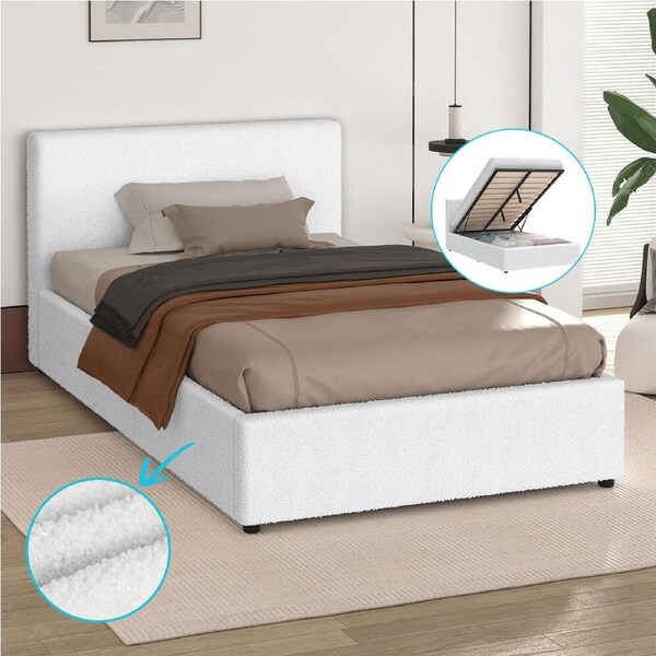 ALFORDSON Bed Frame Gas Lift Storage King Single