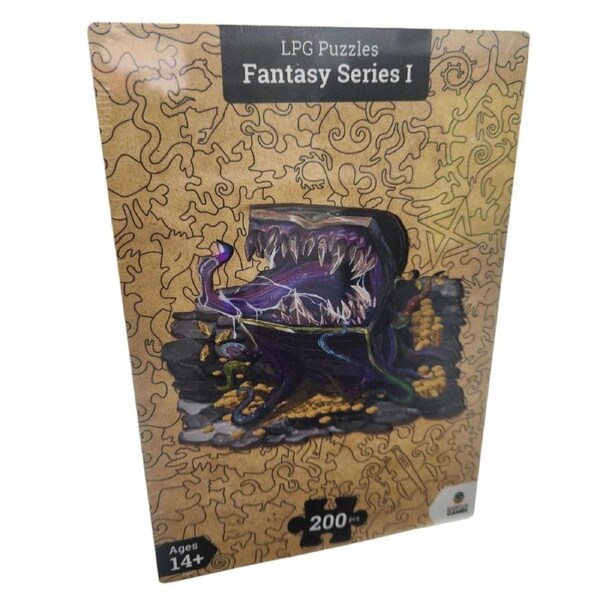 Let's Play Games Fantasy Series 01 Treasure Chest Mimic 200 Piece Wooden Jigsaw Puzzle