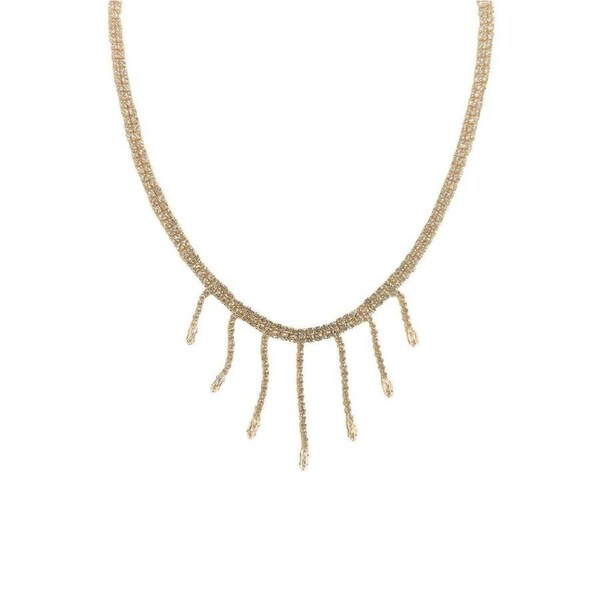 Luxury Zirconia Tassel Necklace Elegant Collar Jewelry for Women Party Wear