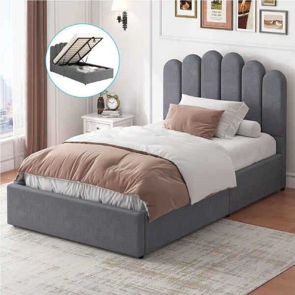 ALFORDSON Bed Frame Gas Lift Storage Base King Single