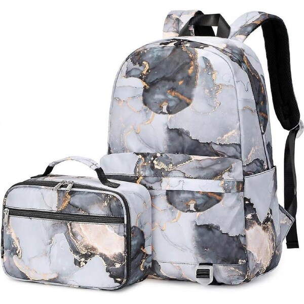 JOYBUY School Backpack for Girls Backpack with Lunch Box Preschool Elementary Primary School Bags Teen Backpack BookBags Setblack