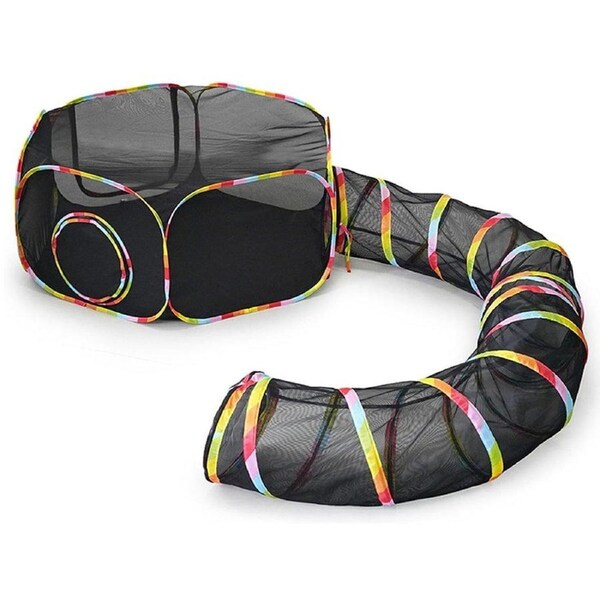 Collapsible Cat Tunnel Interactive Drill Bucket Fun Pet Toy for Cats Indoor Play