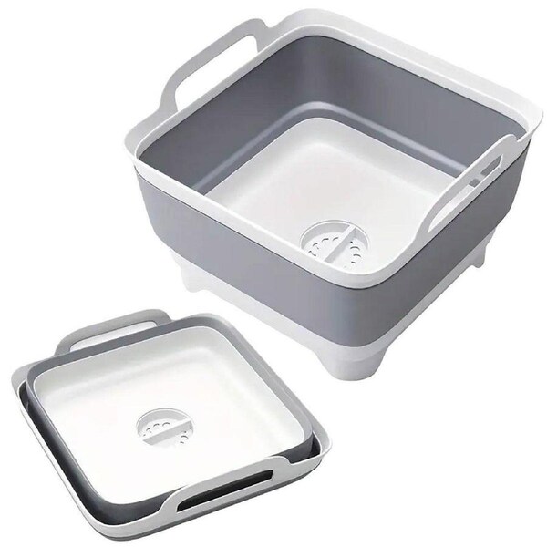 Folding Basket Kitchen Washbasin Draining Basket Portable Vegetable Storage