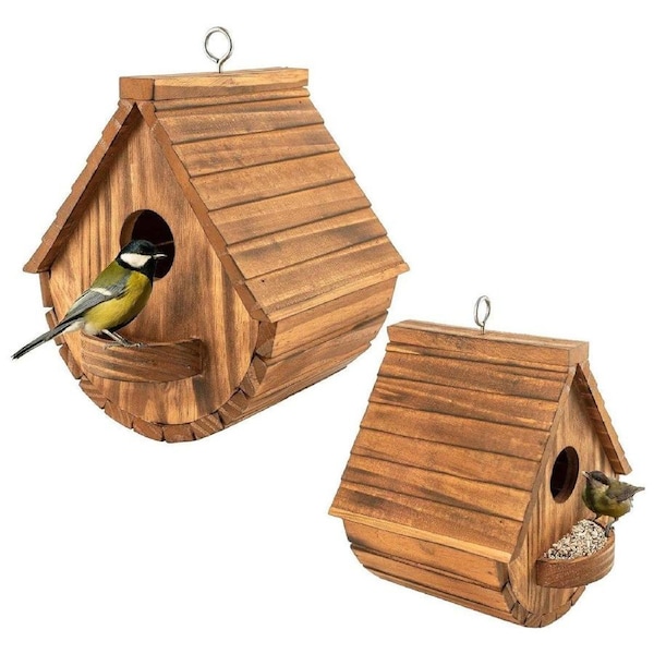 Hanging Wooden Birdhouse Outdoor Bird Shelter for Garden Backyard Decoration