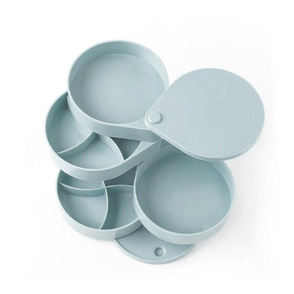 Rotating Jewelry Storage Box Cute 4 Layer Large Capacity Display Stand Organizer